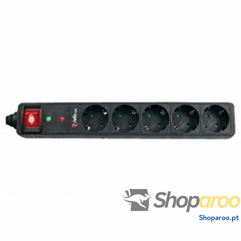 Extensão com 5 Tomadas com Interruptor Riello THUNDER 5002 Preto