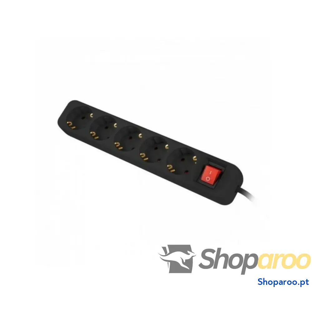 Extensão com 5 Tomadas Schuko Lanberg 1,5 m Preto