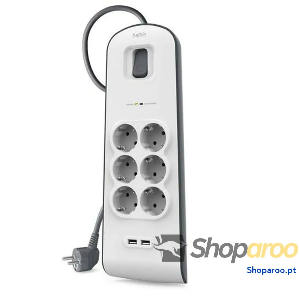 Extensão com 6 Tomadas com Interruptor Belkin BSV604vf2M 2 m USB x 2