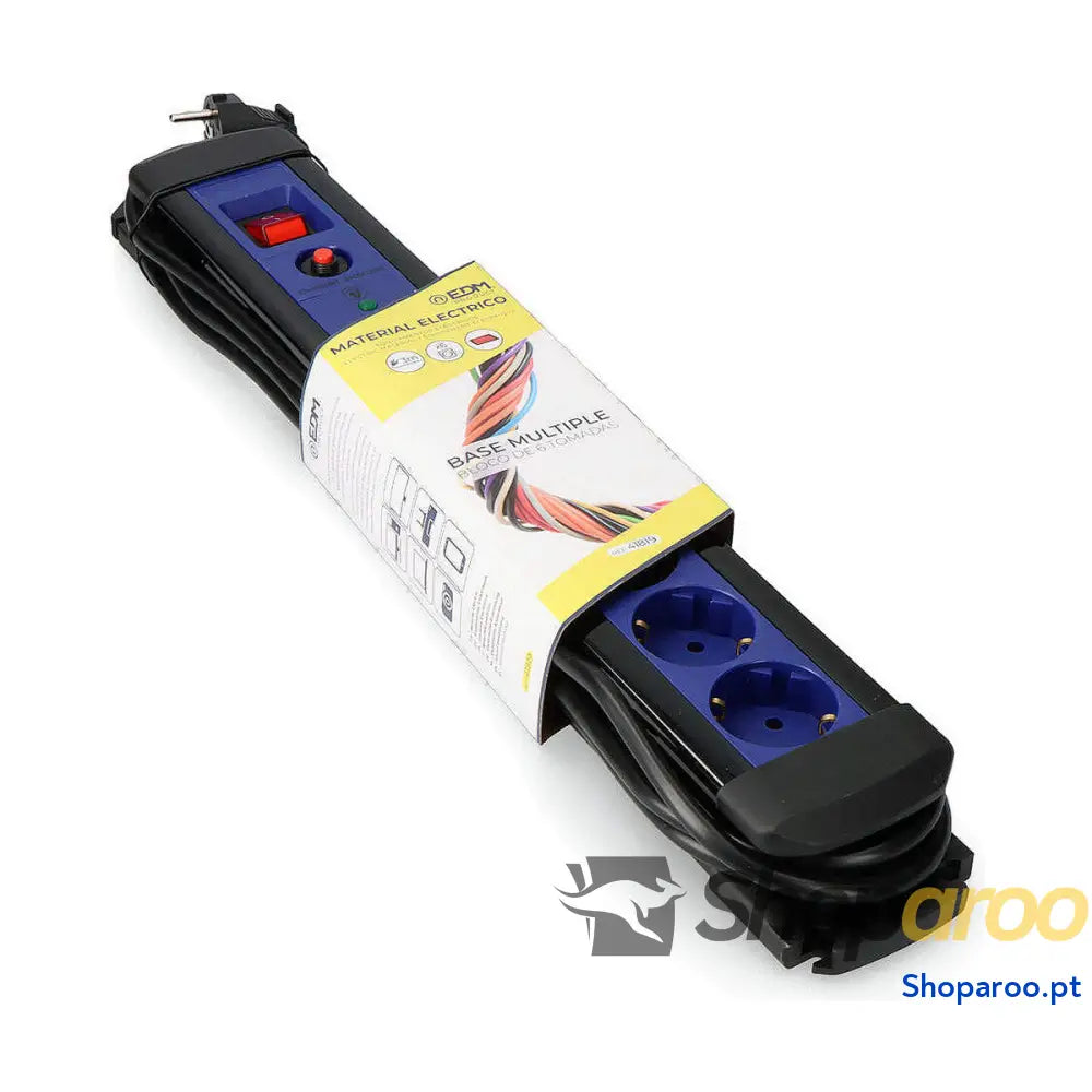 Extensão com 6 Tomadas com Interruptor EDM 41819 (3 m)