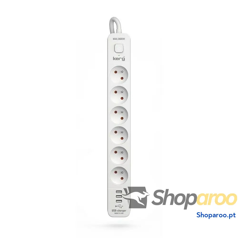 Extensão com 6 Tomadas com Interruptor Kerg M02597 (1,5 m)