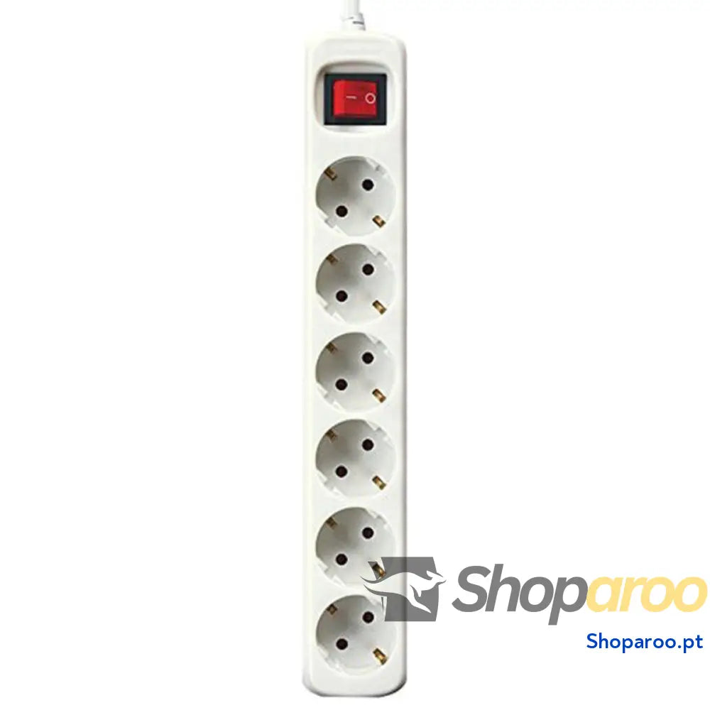 Extensão com 6 Tomadas com Interruptor Silver Electronics Branco