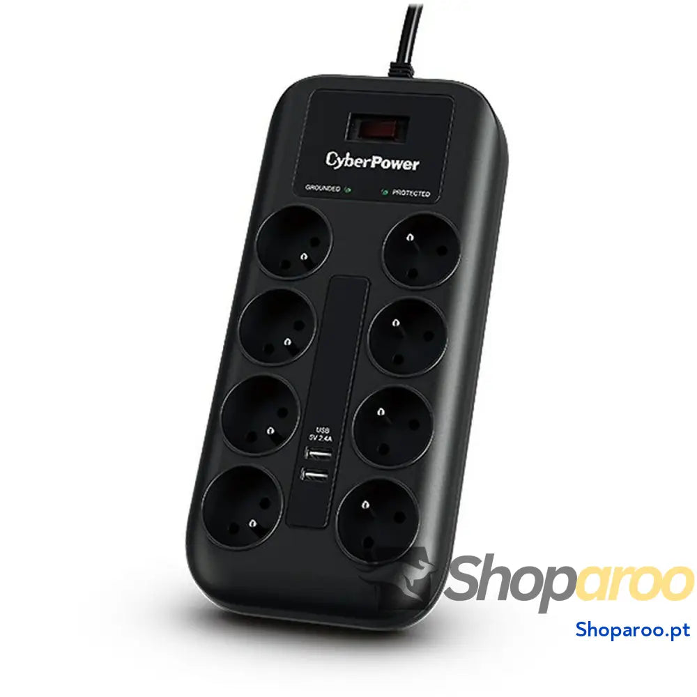 Extensão com 8 Tomadas com Interruptor Cyberpower Tracer 3 (1,8 m)