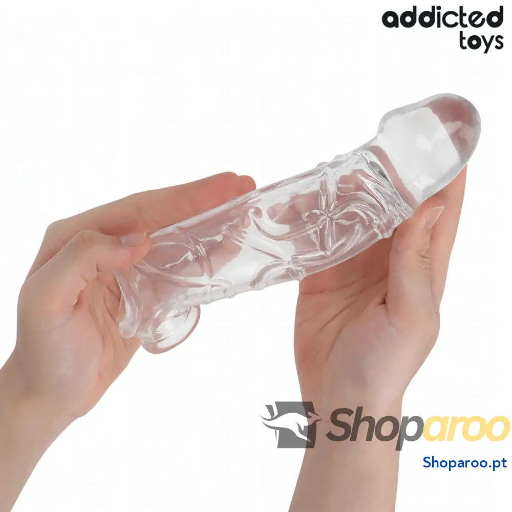 Extensão de pénis transparente com comprimento inserível 27 cm