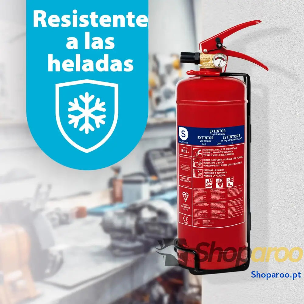 Extintor de pó 2 kg para fogo ABC adequado veículos e casas com suporte montagem