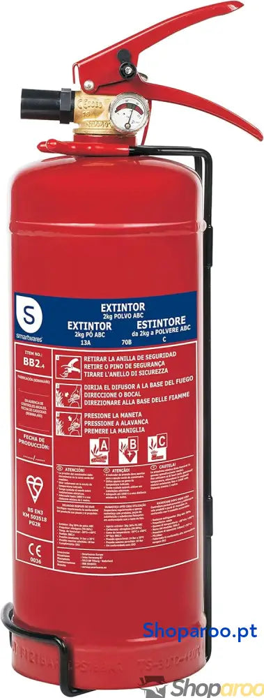 Extintor de pó 2 kg para fogo ABC adequado veículos e casas com suporte montagem