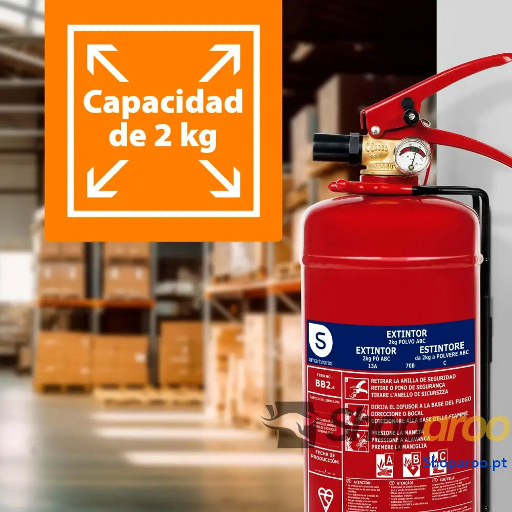 Extintor de pó 2 kg para fogo ABC adequado veículos e casas com suporte montagem