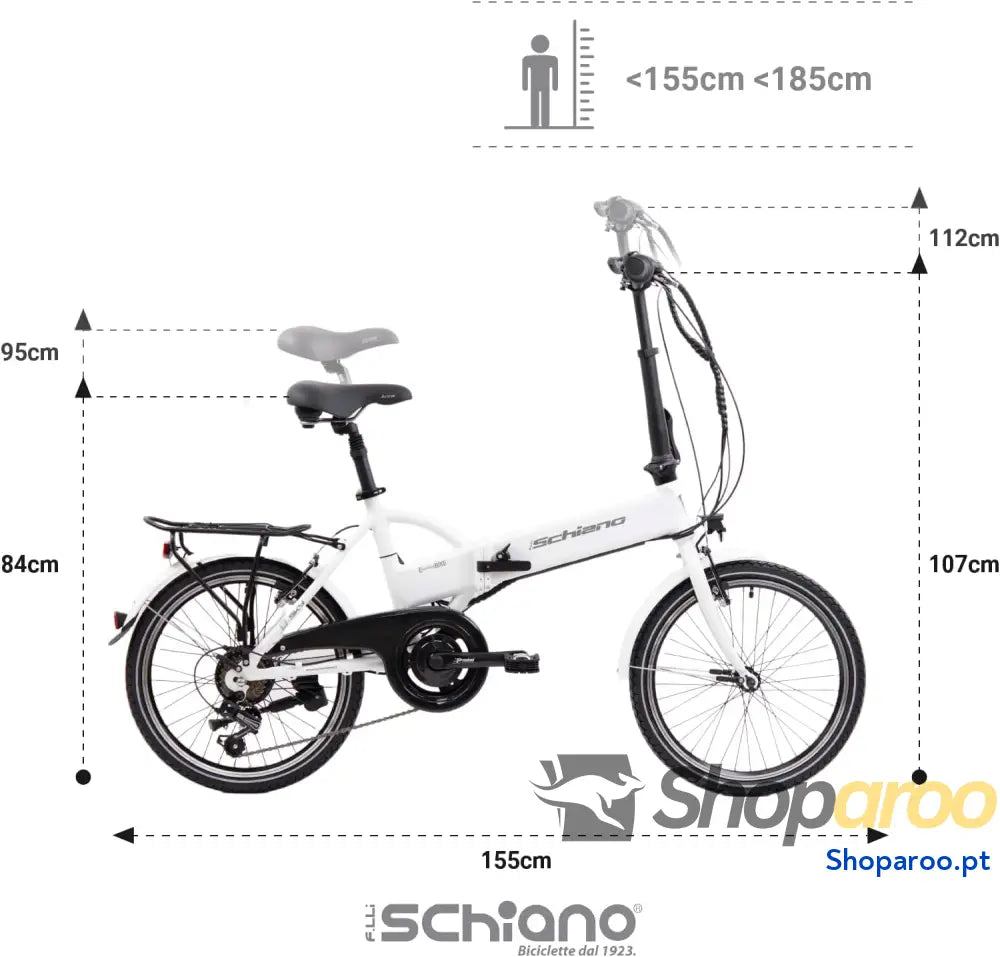 F.lli Schiano E Sky 20’’ Bicicleta elétrica dobrável unissexo para adulto branca
