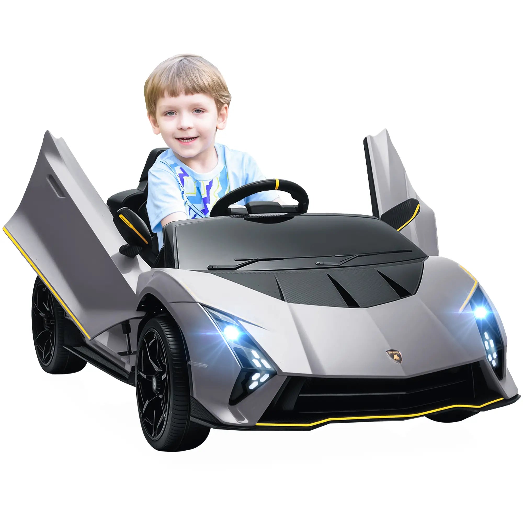 Carro Elétrico para Crianças Lamborghini 12V Controlo Remoto Faróis Buzina Arranque Lento e Música MP3 114,5x64x45,5 cm Rosa