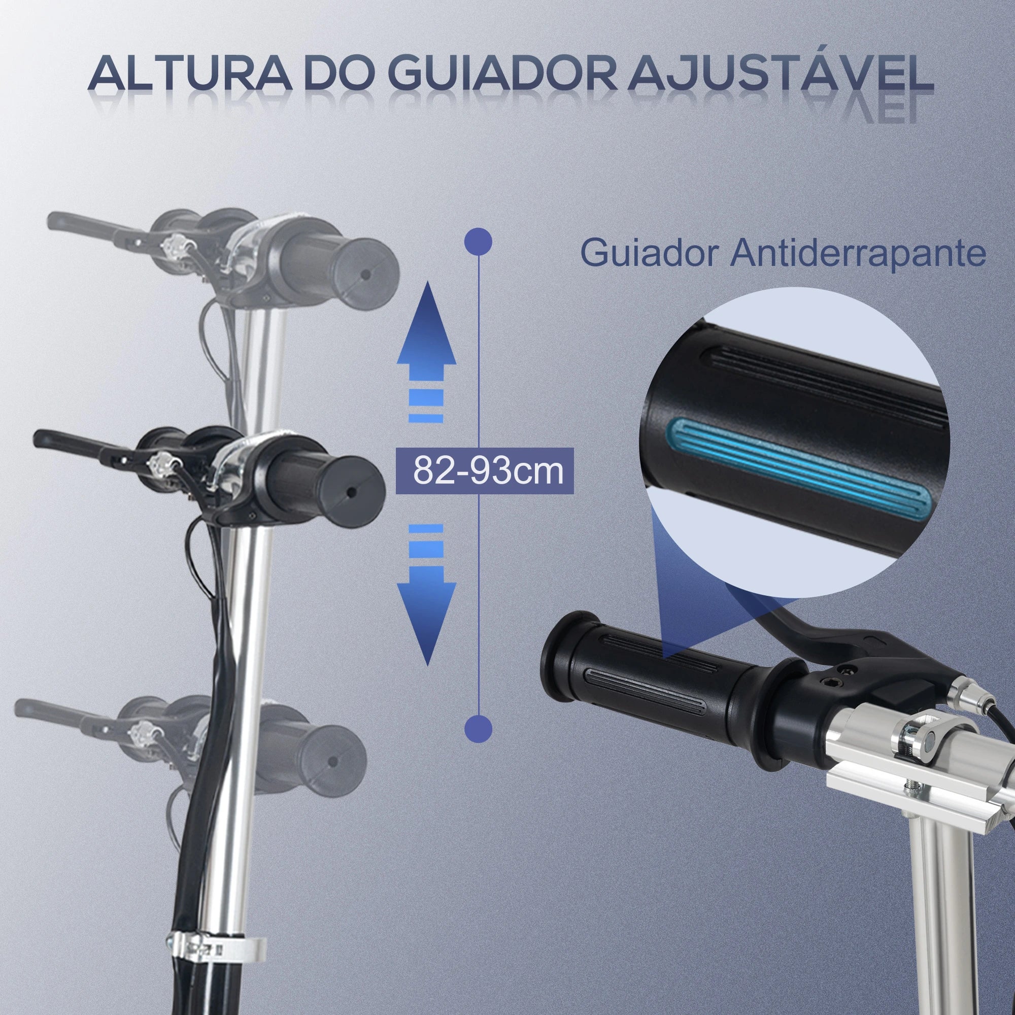 Trotinete Elétrico Dobrável Infantil com Altura Ajustável 50kg Preto