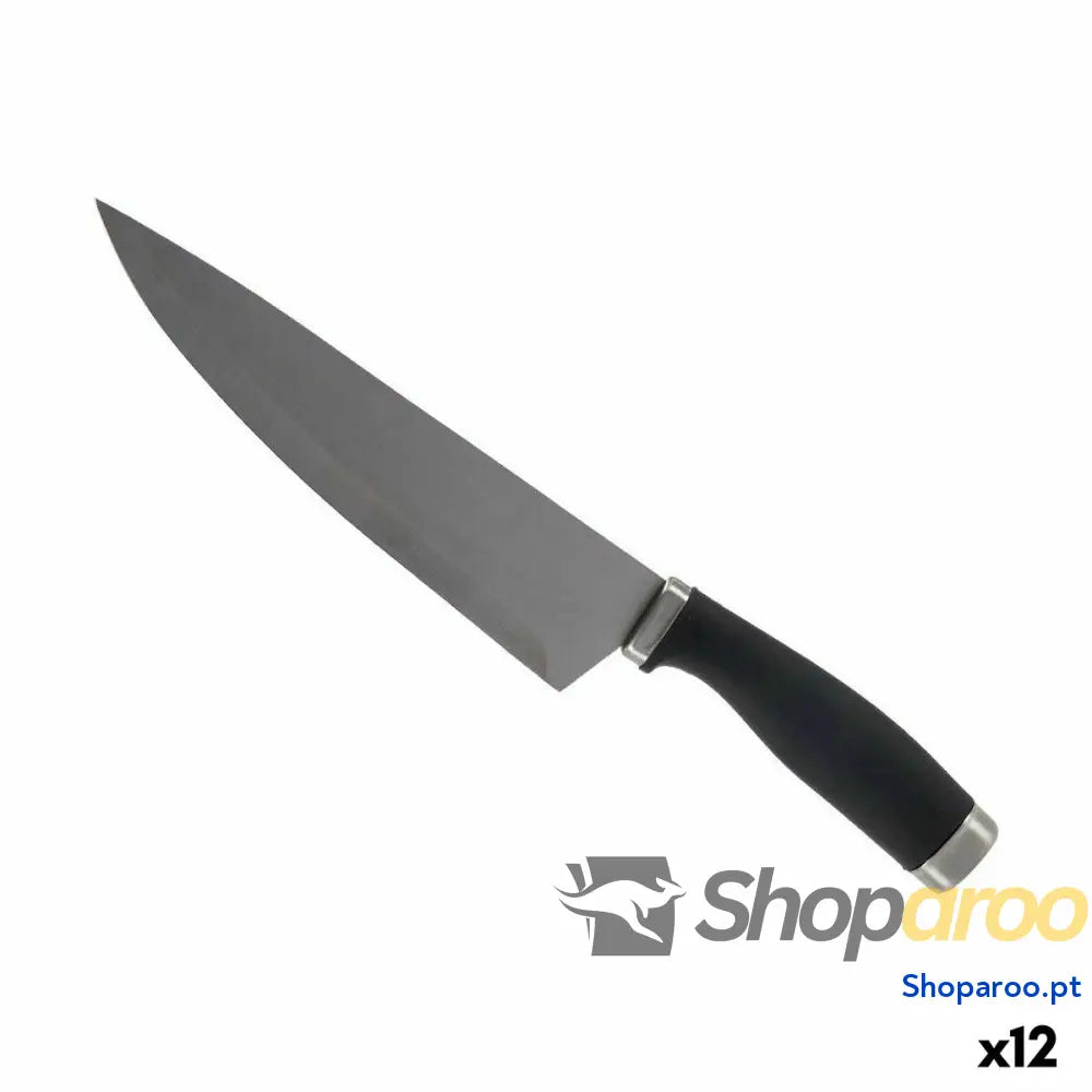 Faca de Cozinha Kinvara KT11-5603-01 Preto Prateado Aço inoxidável Plástico 5 x 2 x 33 cm (12 Unidades)
