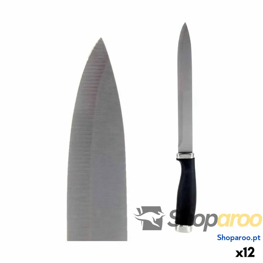 Faca de Cozinha Kinvara KT11-5603-03 Preto Prateado Aço inoxidável Plástico 3,5 x 33 x 2 cm (12 Unidades)