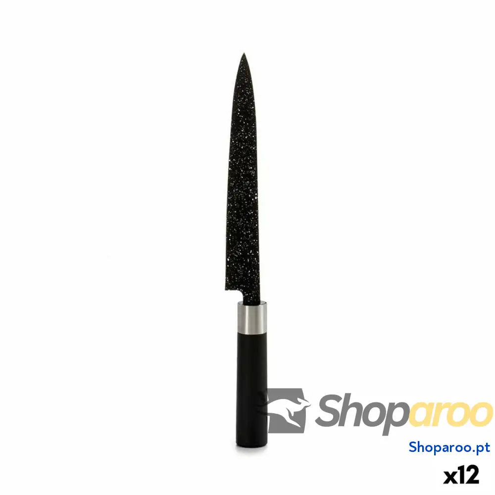 Faca de Cozinha Kinvara KT11-5604M02 Preto Prateado Aço inoxidável Plástico 3,5 x 33,3 x 2,2 cm Mármore (12 Unidades)