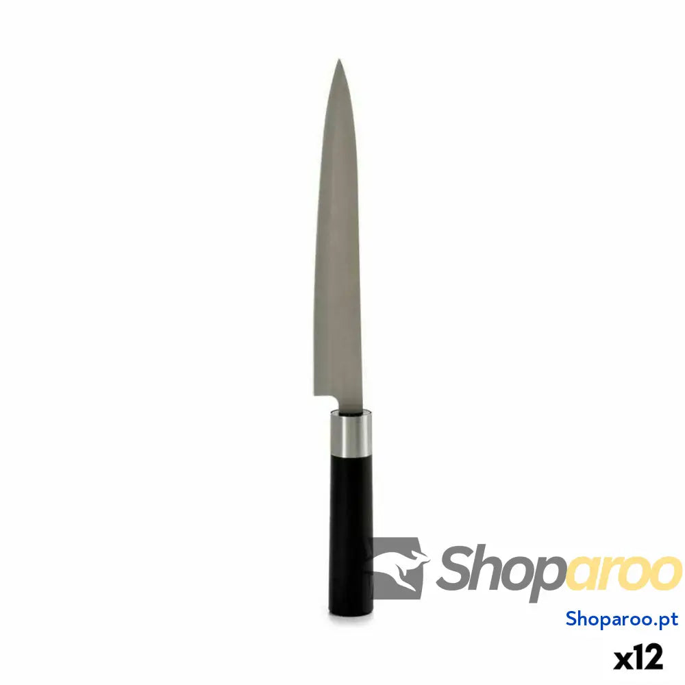 Faca de Cozinha Kinvara KT11-5604S02 Preto Prateado Aço inoxidável Plástico 3,5 x 33,5 x 2,2 cm (12 Unidades)