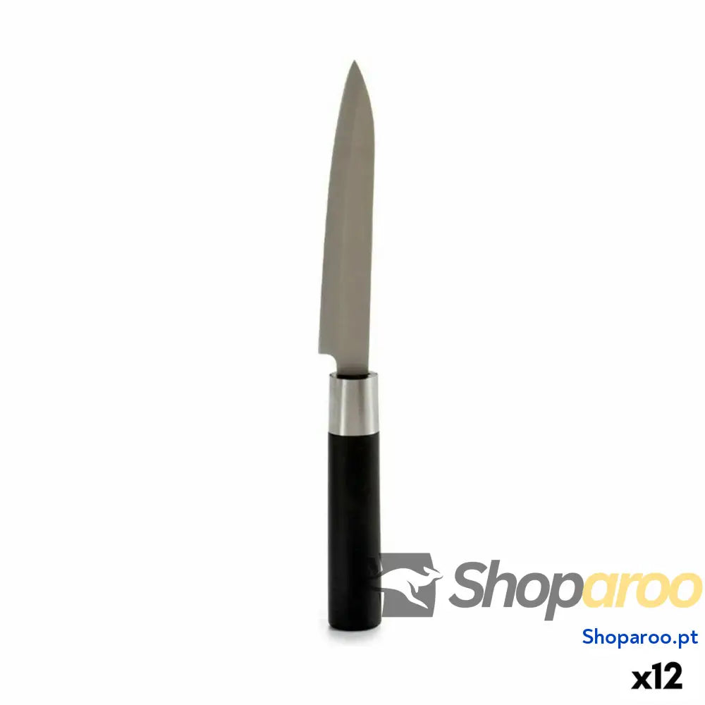Faca de Cozinha Kinvara KT11-5604S05 Preto Prateado Aço inoxidável Plástico 2,7 x 24,3 x 1,8 cm (12 Unidades)