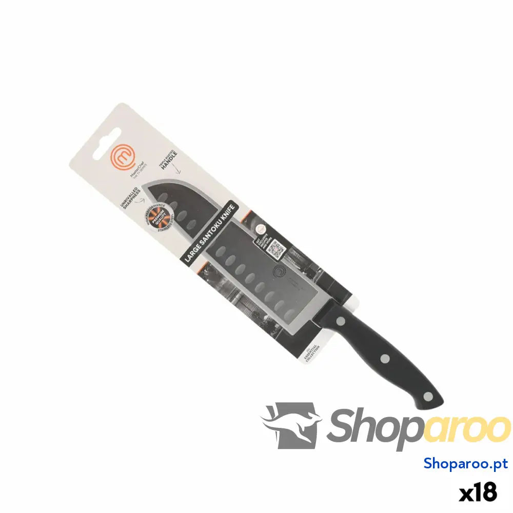 Faca de Cozinha MasterChef Preto Prateado 18 cm (18 Unidades)