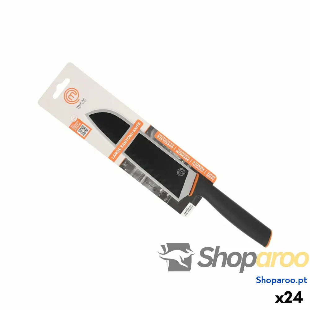 Faca de Cozinha MasterChef Preto Prateado 18 cm (24 Unidades)
