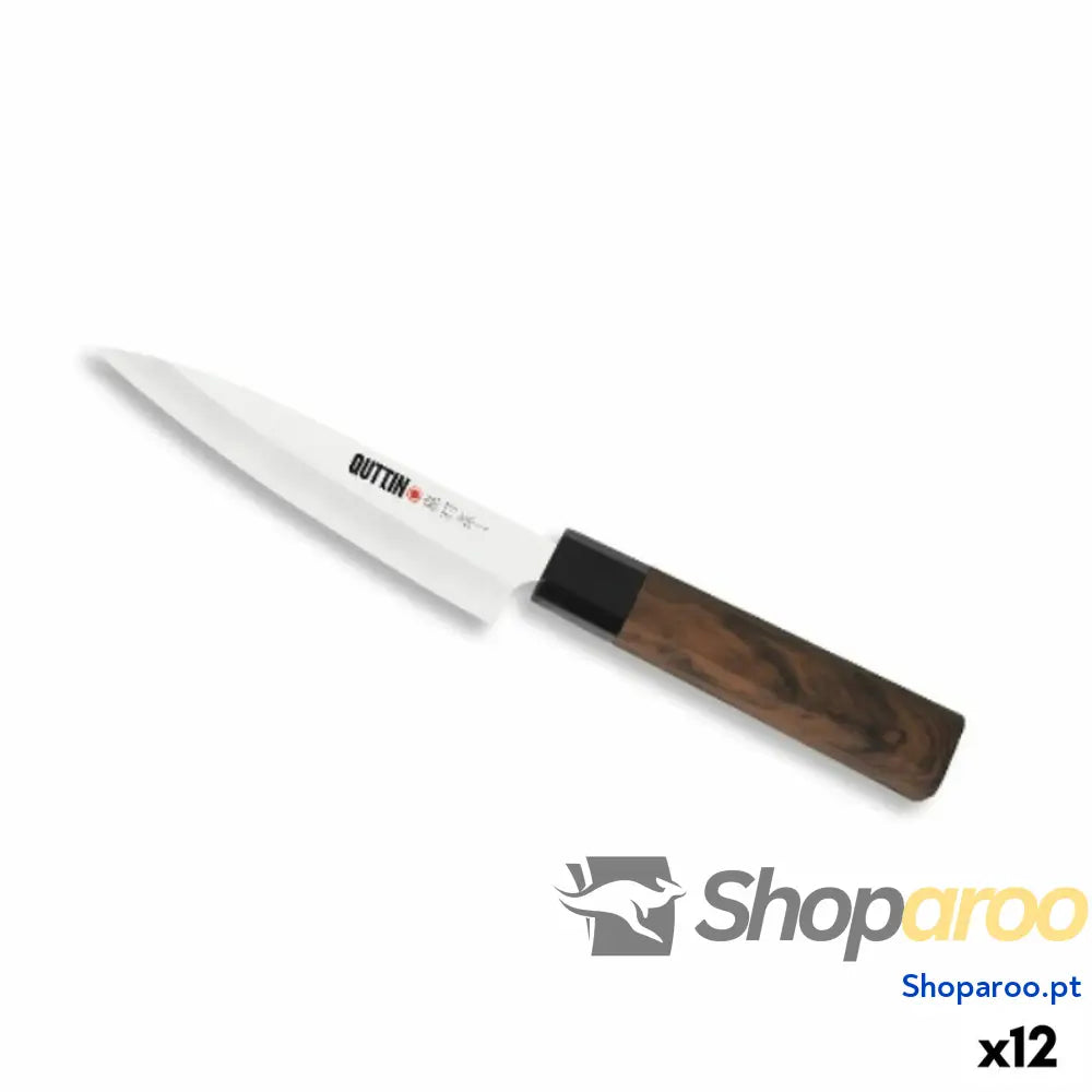 Faca de Cozinha Quttin Banno Takamura Castanho Prateado 12 cm (12 Unidades)