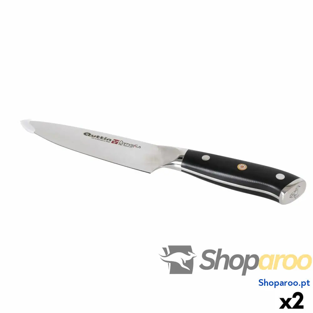 Faca de Cozinha Quttin DAMASKUS Preto Prateado 15 cm (2 Unidades)