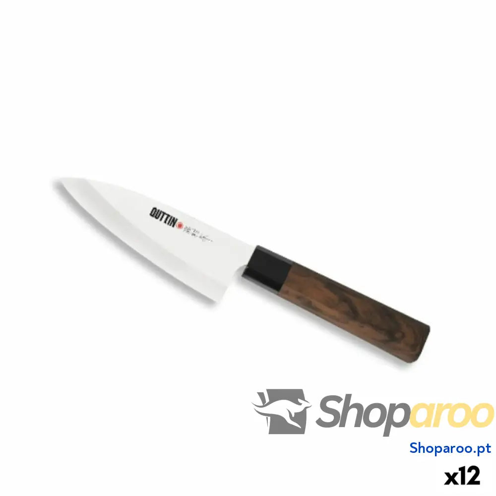 Faca de Cozinha Quttin DEBA Takamura Castanho Prateado 11 cm (12 Unidades)