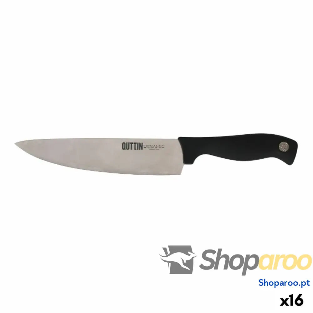 Faca de Cozinha Quttin Dynamic Preto Prateado 20 cm (16 Unidades)