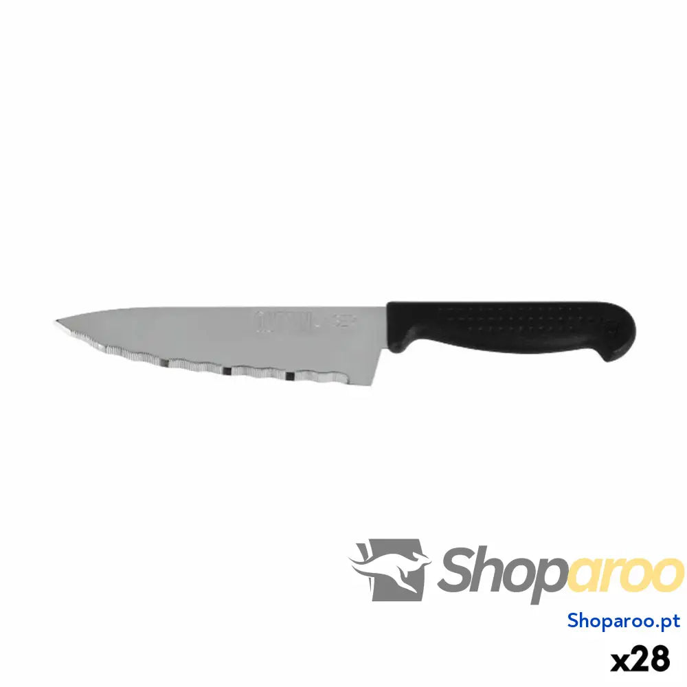Faca de Cozinha Quttin Laser Preto Prateado 28 x 6 x 1,3 cm (28 Unidades)