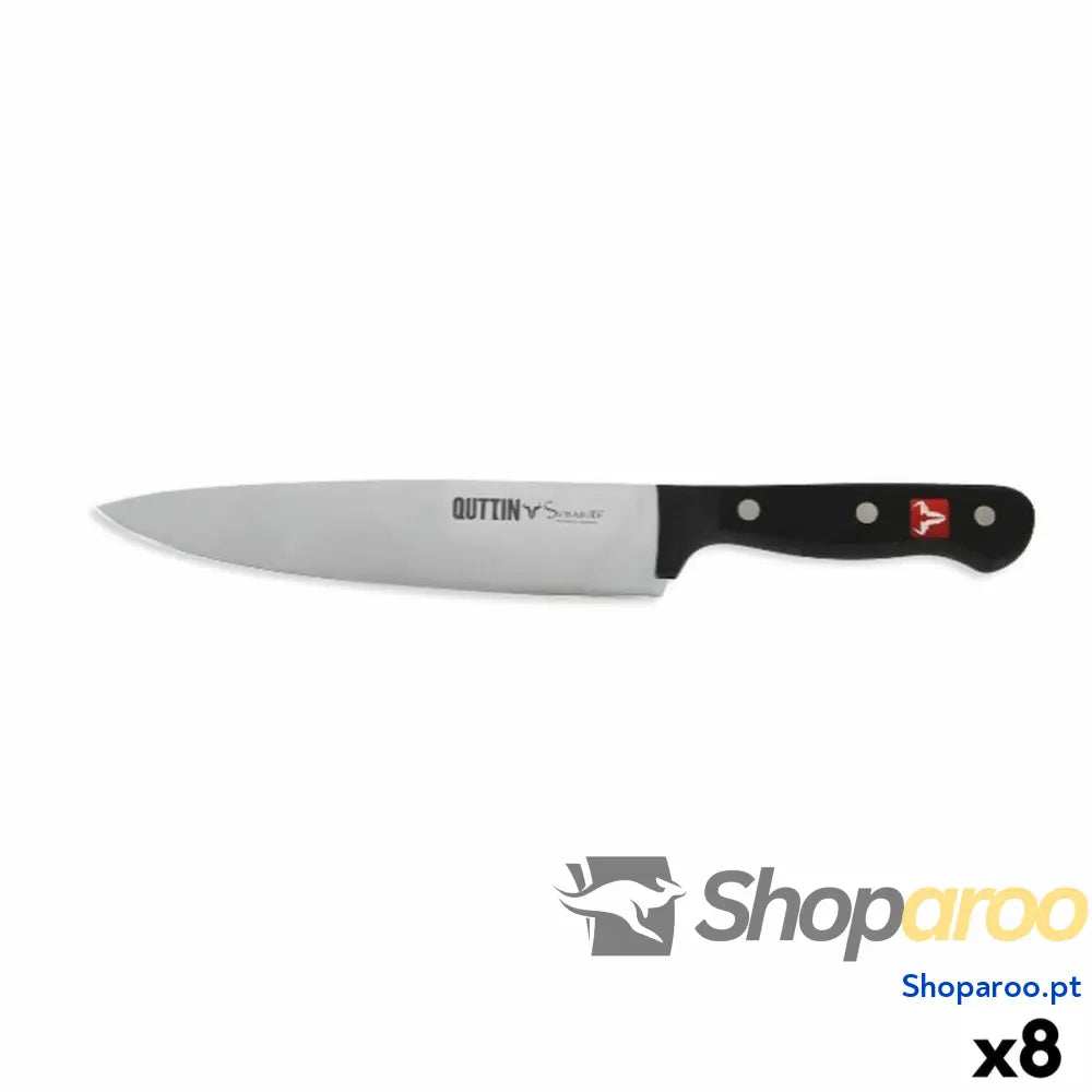 Faca de Cozinha Quttin SYBARITE Preto Prateado 20 cm (8 Unidades)