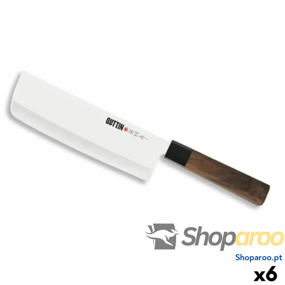 Faca de Cozinha Quttin Takamura Castanho Prateado 17 cm (6 Unidades)