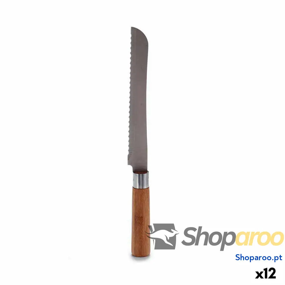 Faca de Serra Kinvara KT116042B Bambu Aço inoxidável 2,8 x 2,5 x 32 cm (12 Unidades)