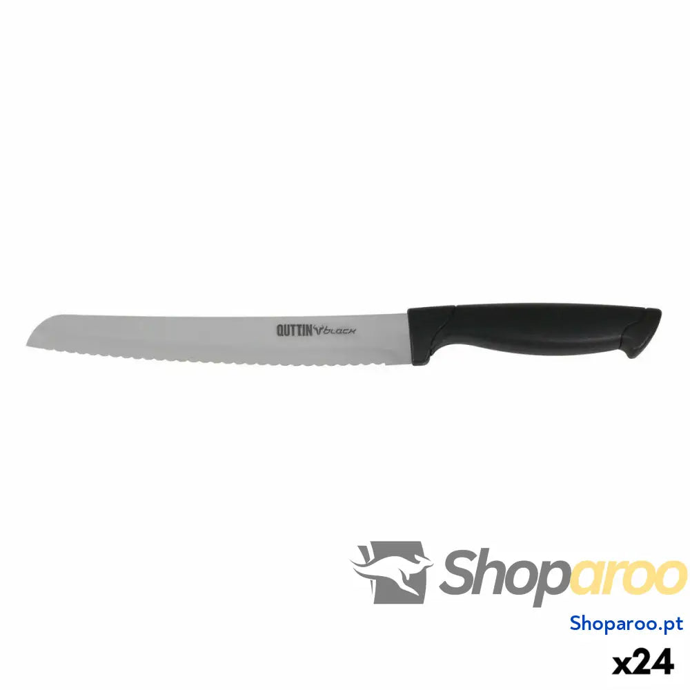 Faca para Pão Quttin Black Preto Prateado 24 Unidades 20 cm