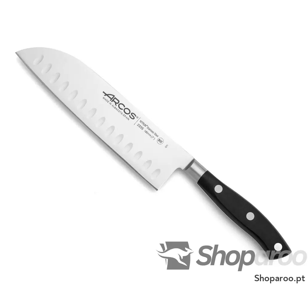 Faca Santoku Arcos serie riviera Preto Aço Polioximetileno 18 cm