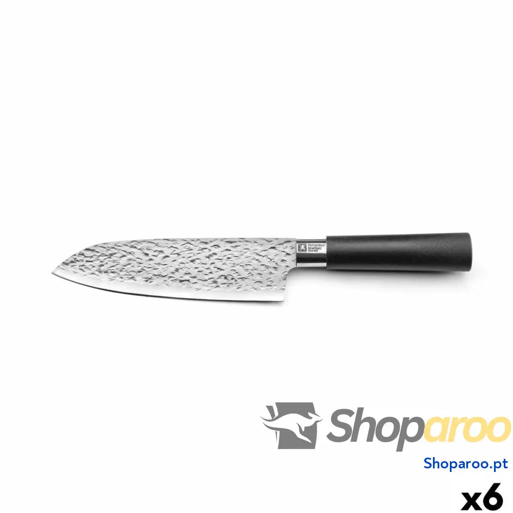 Faca Santoku Richardson Sheffield Katana Preto Metal Baquelite 17,5 cm (6 Unidades)