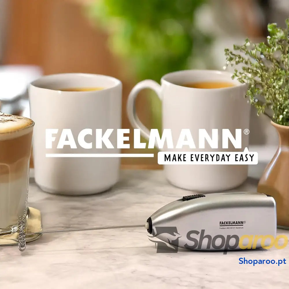 Fackelmann Coffee &Tea Espumador de leite batedor Capuchino cinzento 20 x 3,5 cm