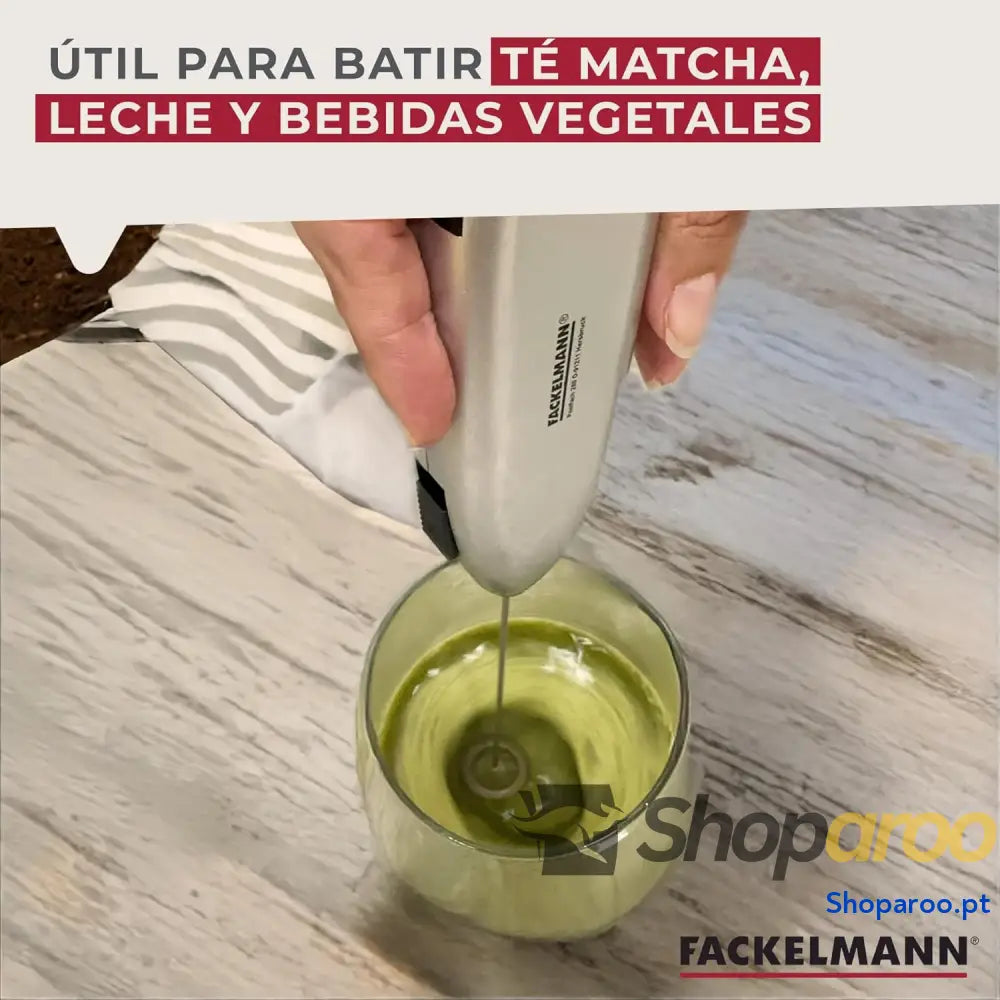 Fackelmann Coffee &Tea Espumador de leite batedor Capuchino cinzento 20 x 3,5 cm