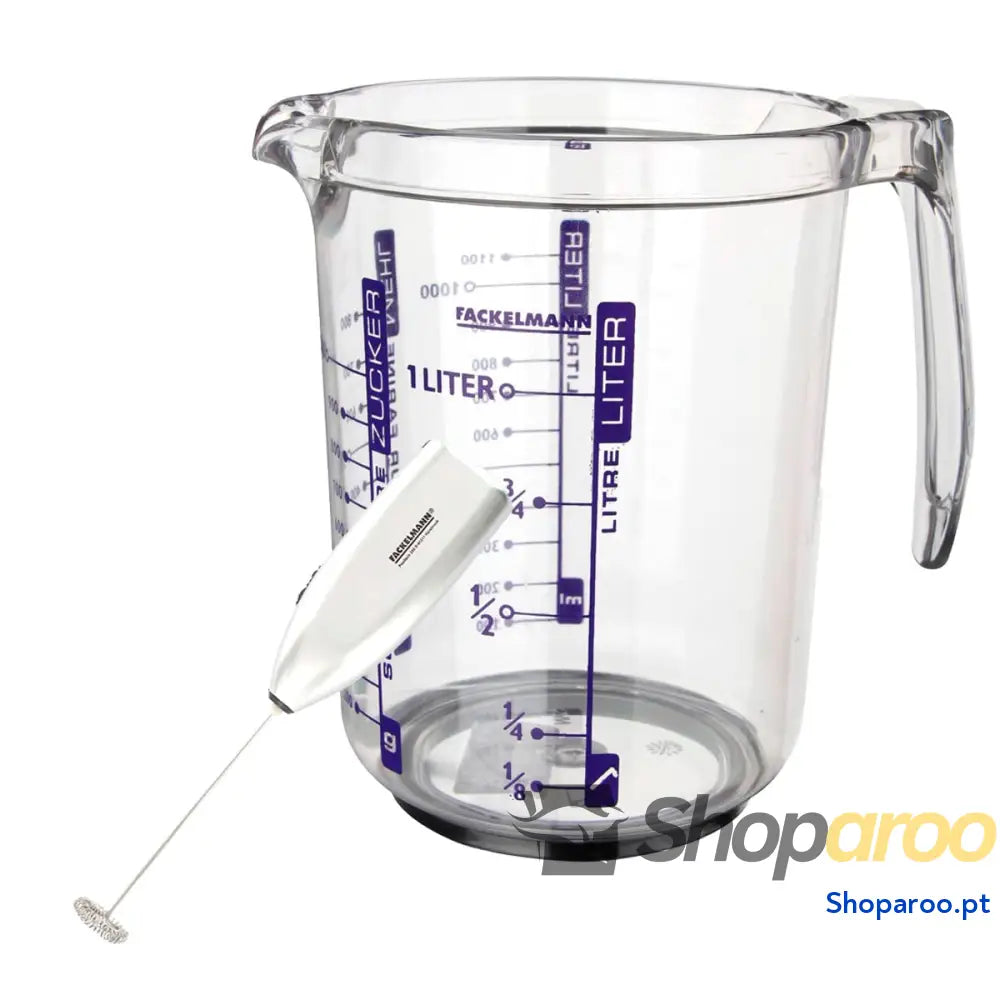 Fackelmann Coffee &Tea Espumador de leite batedor Capuchino cinzento 20 x 3,5 cm