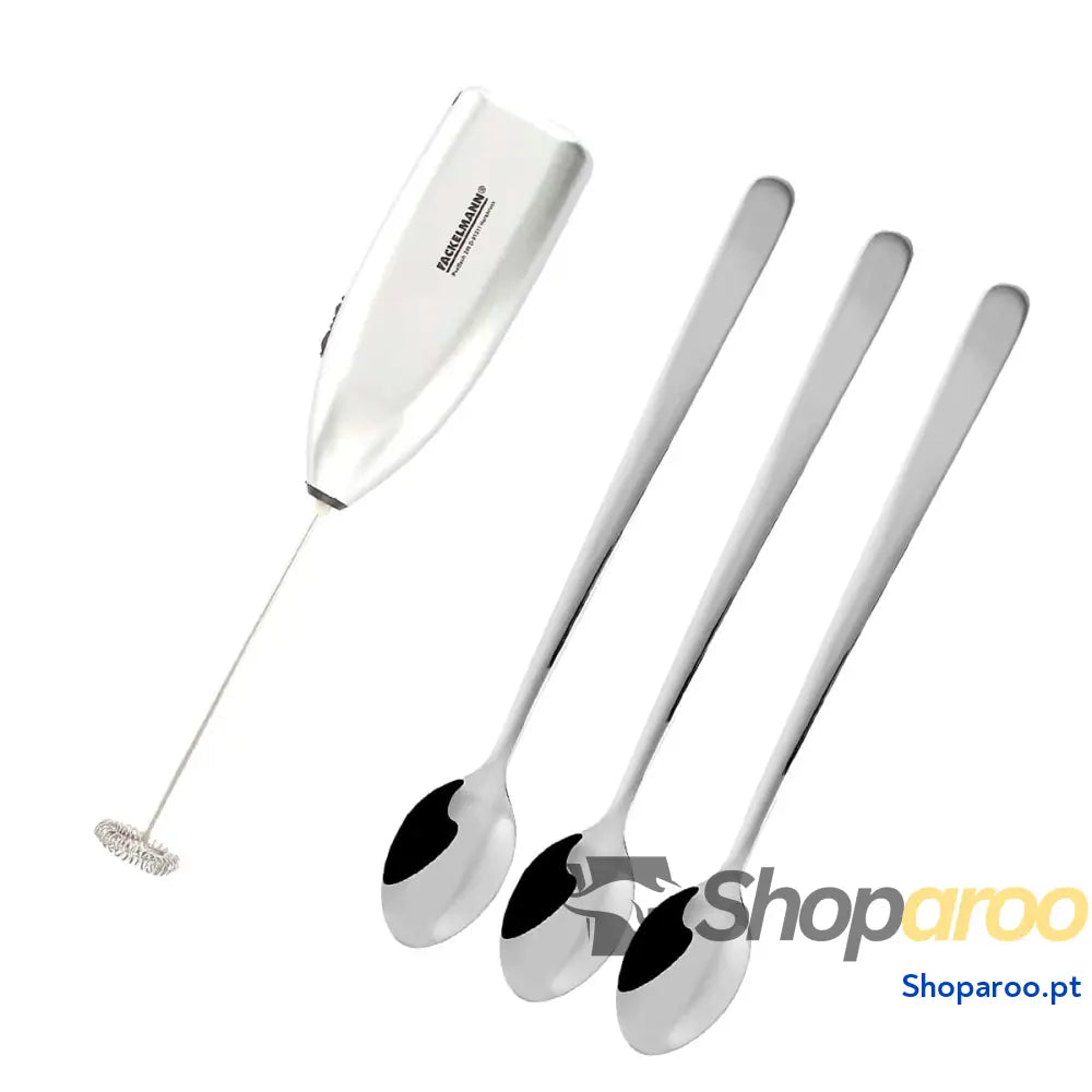 Fackelmann Coffee &Tea Espumador de leite batedor Capuchino cinzento 20 x 3,5 cm