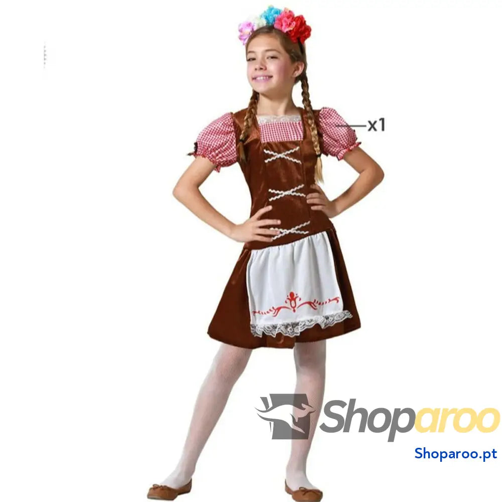 Fantasia infantil Castanho Empregada de Mesa Alemã