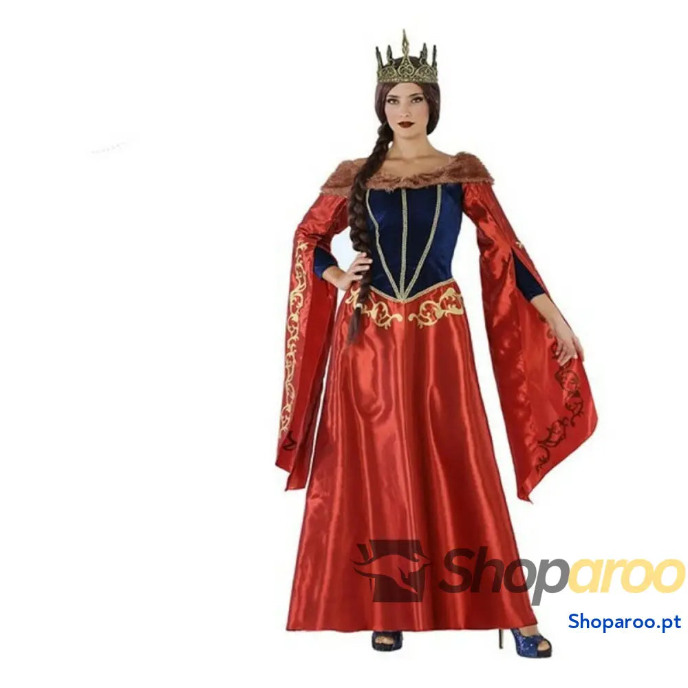 Fantasia para Adultos 113916 Vermelho Azul Marinho Rainha Medieval