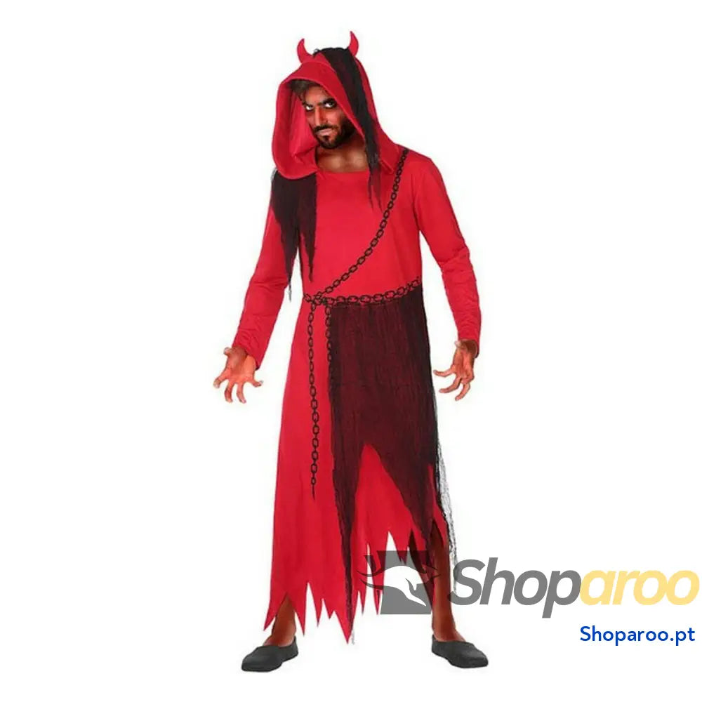 Fantasia para Adultos DISFRAZ DEMONIO M-L Vermelho Demónio (1 Peça) (M/L)