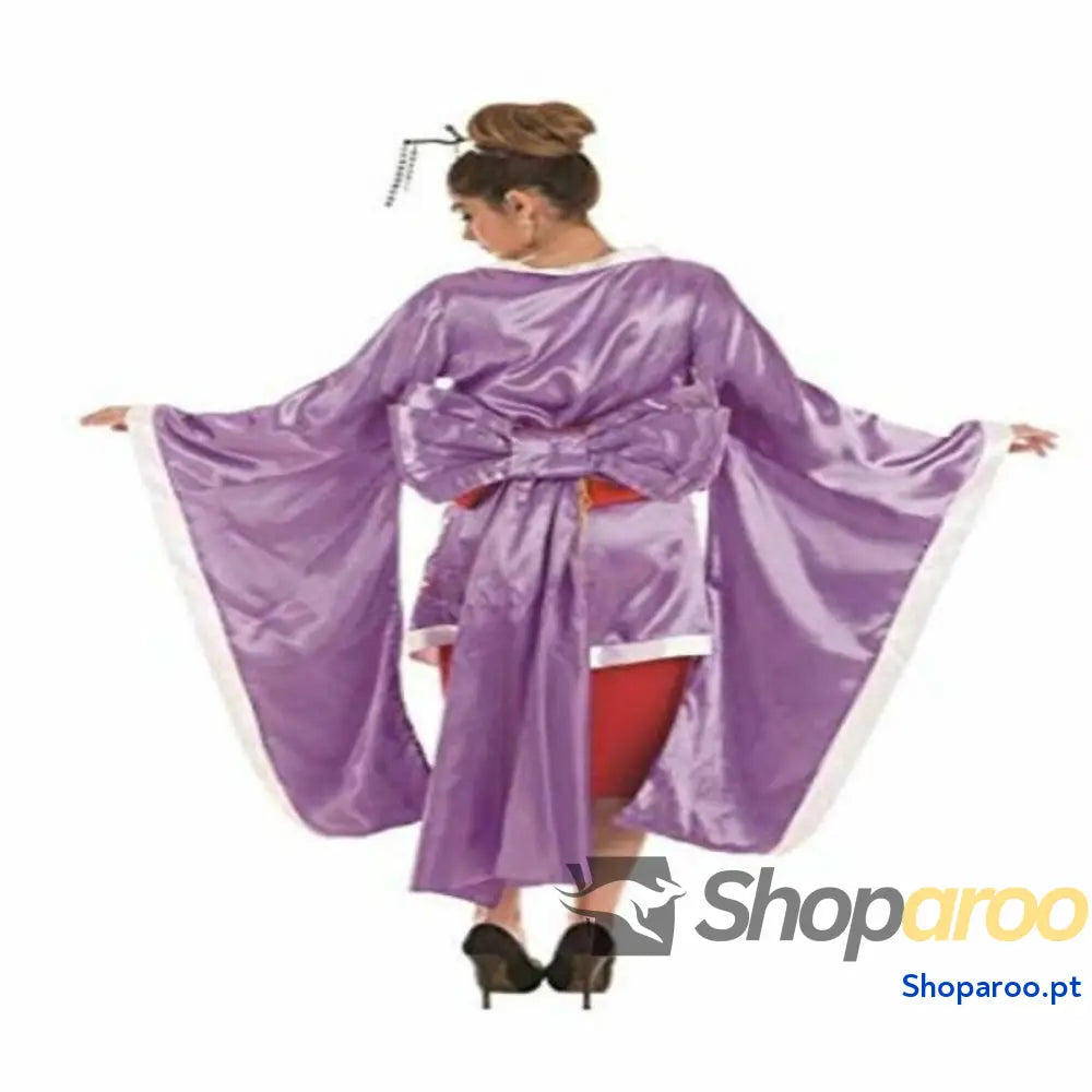 Fantasia para Adultos Gueixa M/L Roxo (3 Peças)