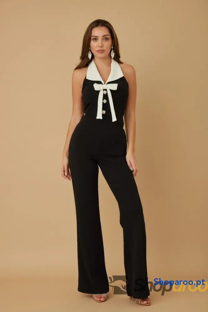 Fashion Jumpsuit With Bow