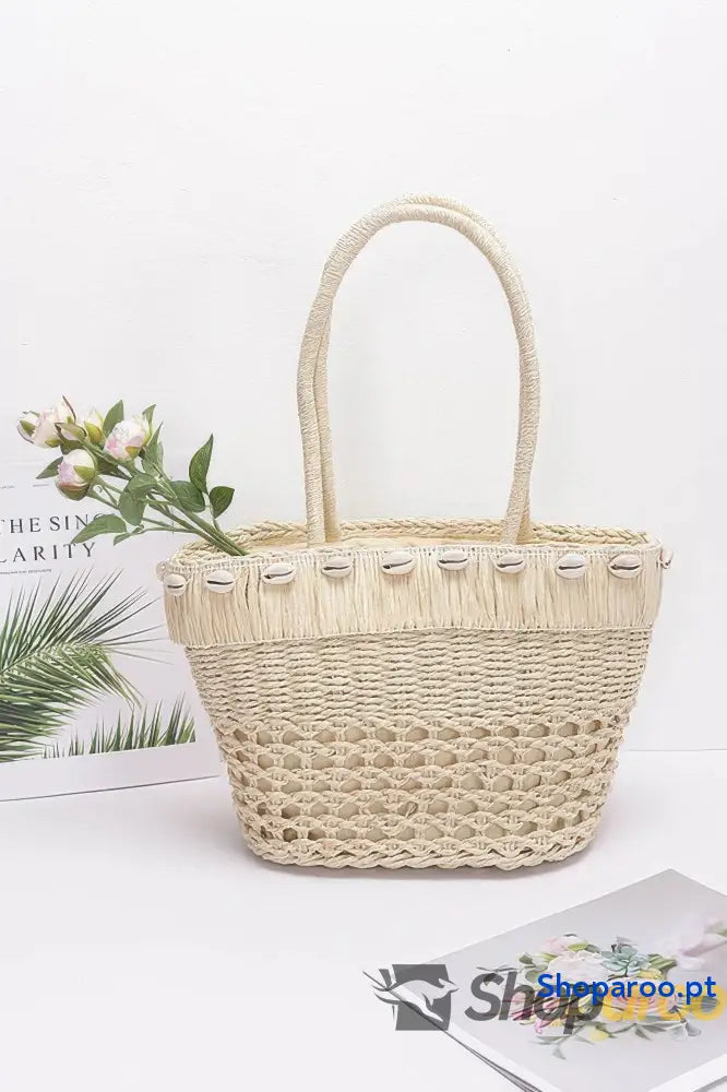 Bolsa tote de palha sintética