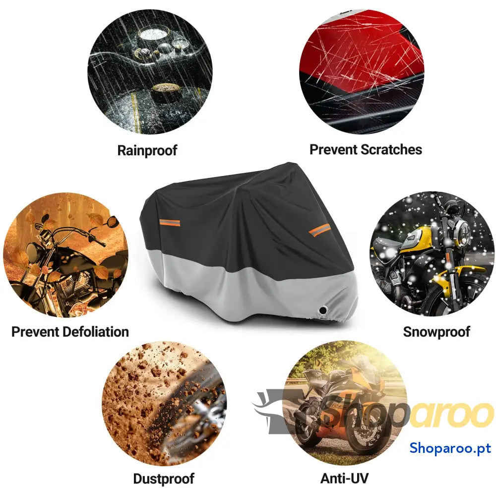 Favoto Capa para Moto Oxford Impermeável Protetora à Prova de Sol Chuva Poeira Vento Neve e Excrementos Pássaros ao Ar