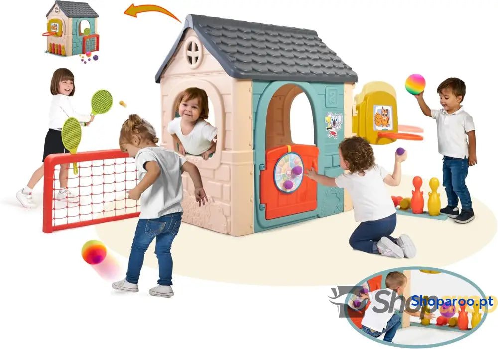 FEBER Casual 6 Activities House Casa com atividades lúdicas acessórios incluídos para os jogos cores resistentes à luz
