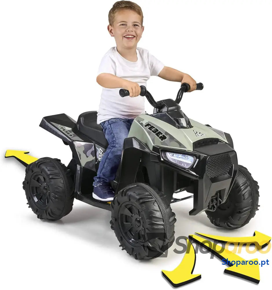 FEBER Quad Boxer Veículo elétrico a bateria 12 V Verde (Famosa 800012541) Versão anterior