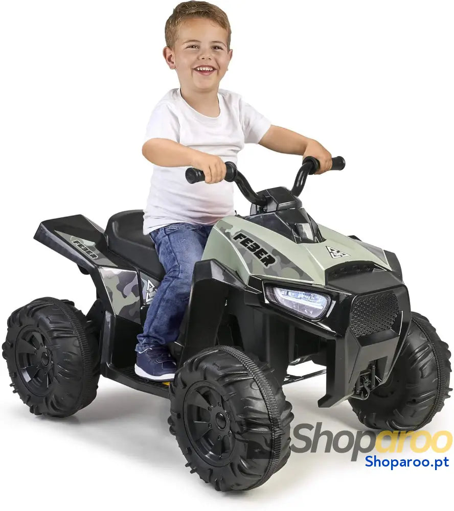 FEBER Quad Boxer Veículo elétrico a bateria 12 V Verde (Famosa 800012541) Versão anterior