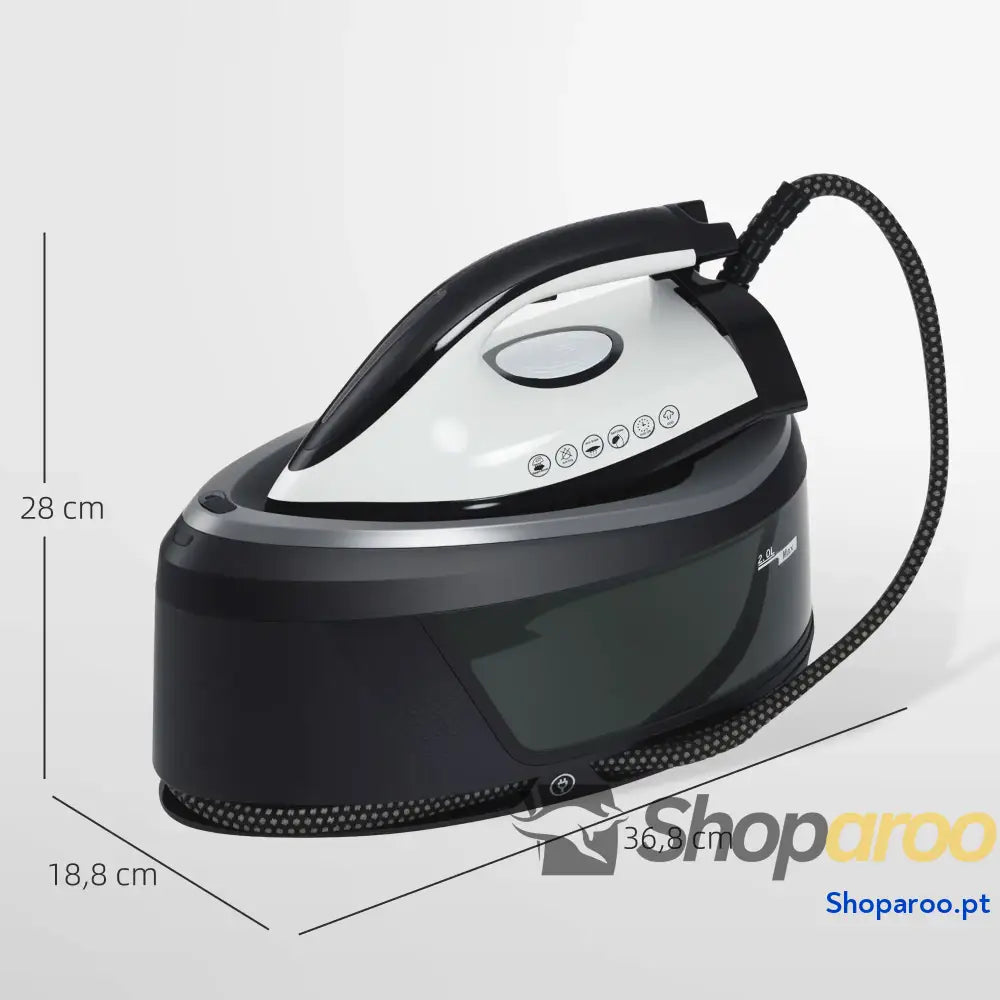 Ferro com caldeira 2800W base cerâmica depósito 2L azul