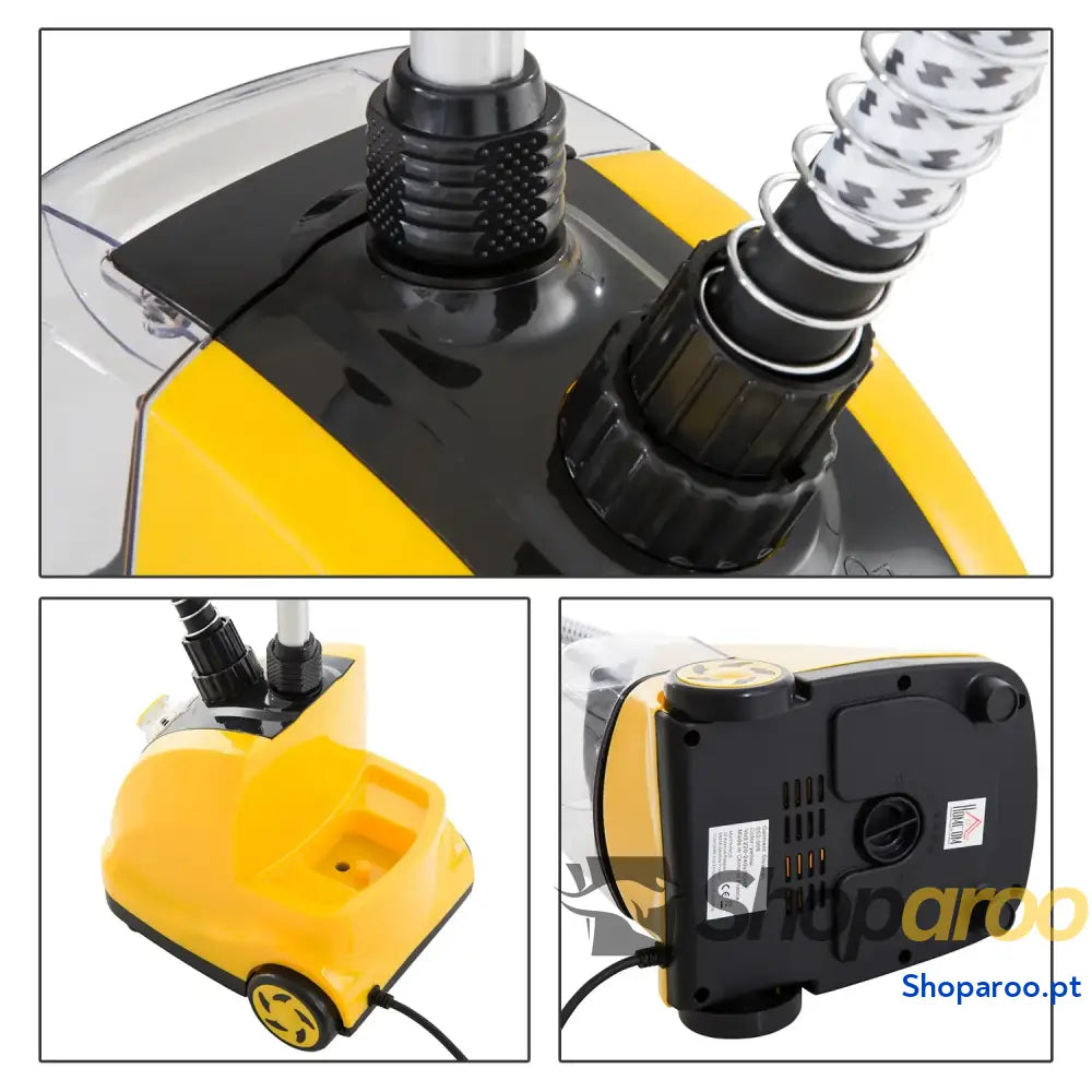 Ferro de Engomar a Vapor com Depósito 1,4L e Temperatura Ajustável em 11 Níveis 26x21,5x146cm Amarelo Preto
