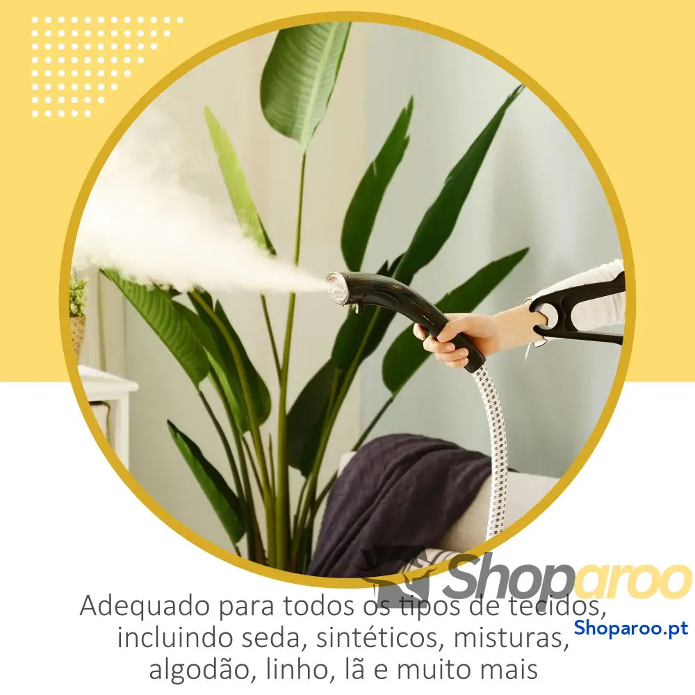 Ferro de Engomar a Vapor com Depósito 1,4L e Temperatura Ajustável em 11 Níveis 26x21,5x146cm Amarelo Preto
