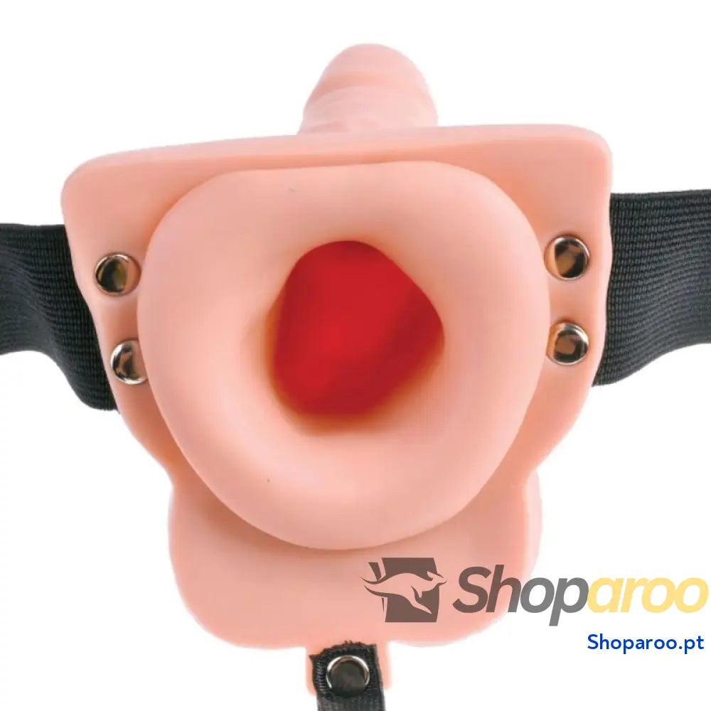 FETISH FANTASY SERIES ARNÊS AJUSTVEL COM CONTROLE REMOTO PÊNIS REALISTA TESTÍCULOS RECARREGVEIS E VIBRADOR 15 CM